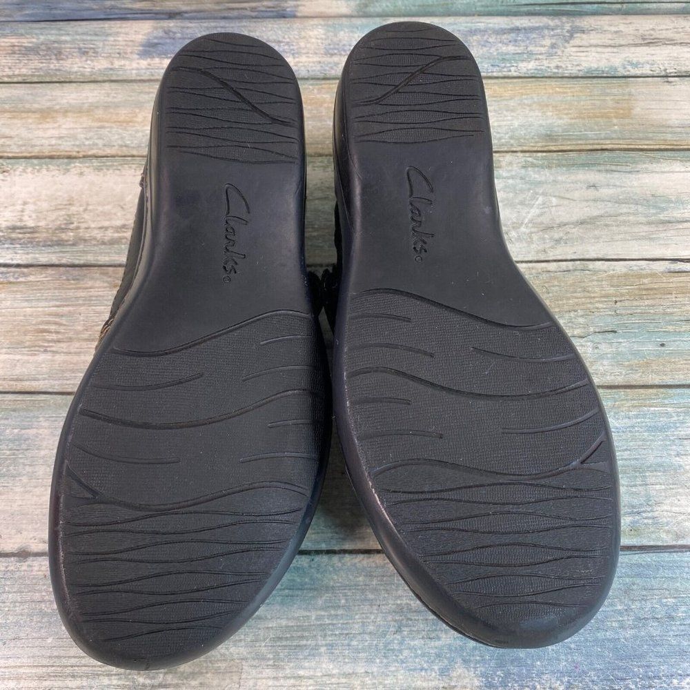 Clarks Womens Size 7M Loafers Comfort Shoes Black Leather Casual - Picture 7 of 11